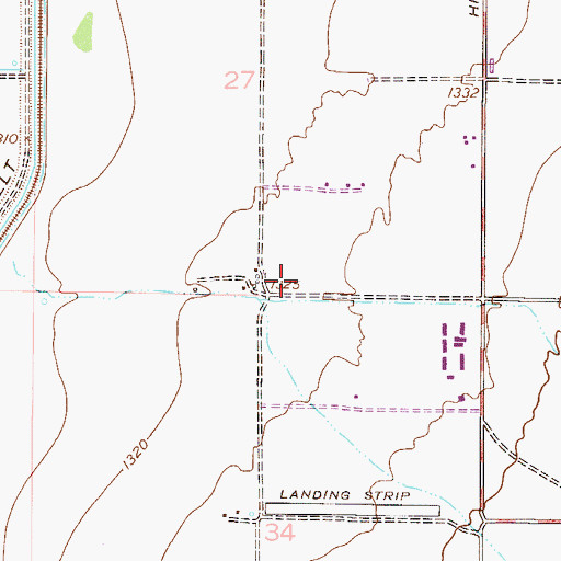 Topographic Map of Gilbert Fire Department Station 11, AZ