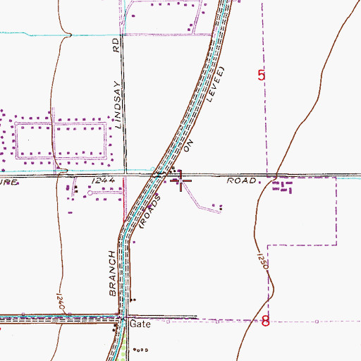 Topographic Map of Gilbert Fire Department Station 3, AZ