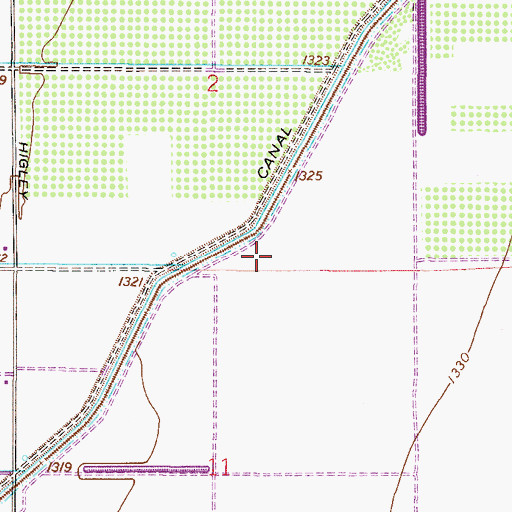 Topographic Map of Gilbert Fire Department Station 5, AZ
