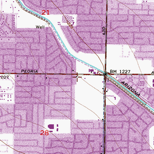 Topographic Map of Glendale Fire Department Station 154, AZ