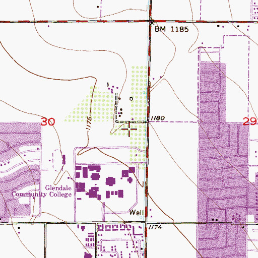 Topographic Map of Glendale Fire Department Station 157, AZ