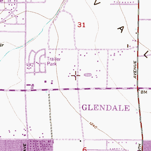 Topographic Map of Glendale Fire Department Station 159, AZ