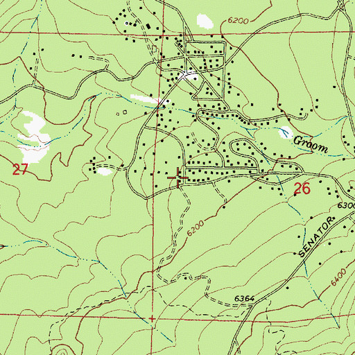Topographic Map of Groom Creek Fire Station, AZ