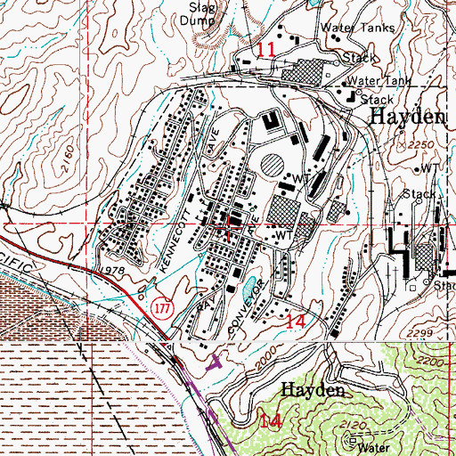 Topographic Map of Hayden Volunteer Fire Department, AZ