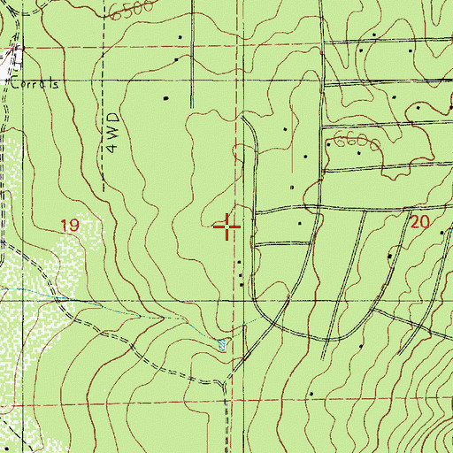 Topographic Map of Junipine Volunteer Fire Department, AZ