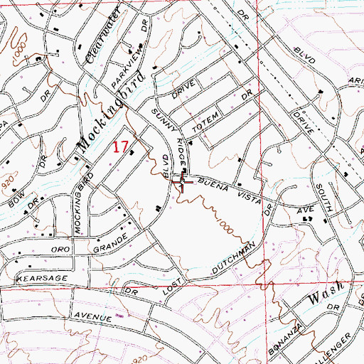 Topographic Map of Lake Havasu City Fire Department Station 3, AZ