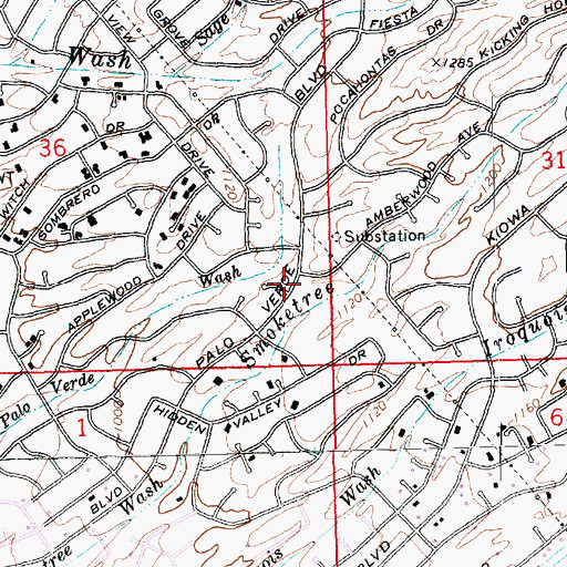 Topographic Map of Lake Havasu City Fire Department Station 4, AZ