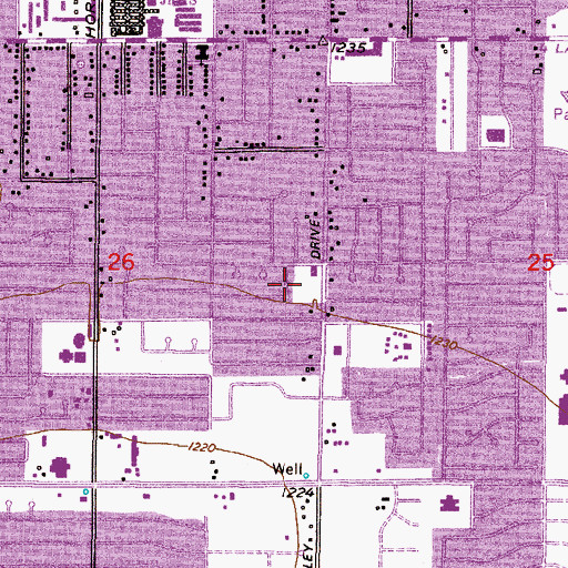 Topographic Map of Mesa Fire Department Station 202, AZ