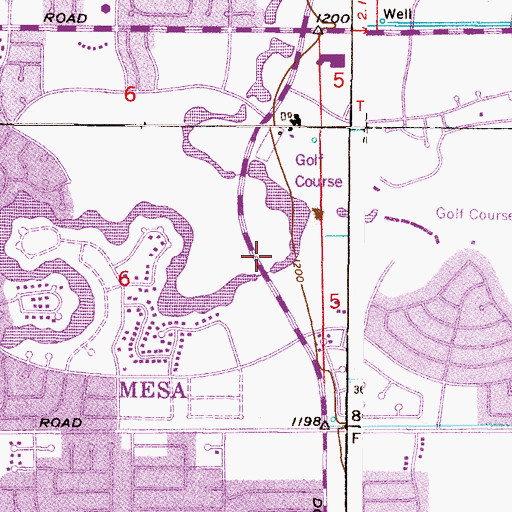 Topographic Map of Mesa Fire Department Station 207, AZ