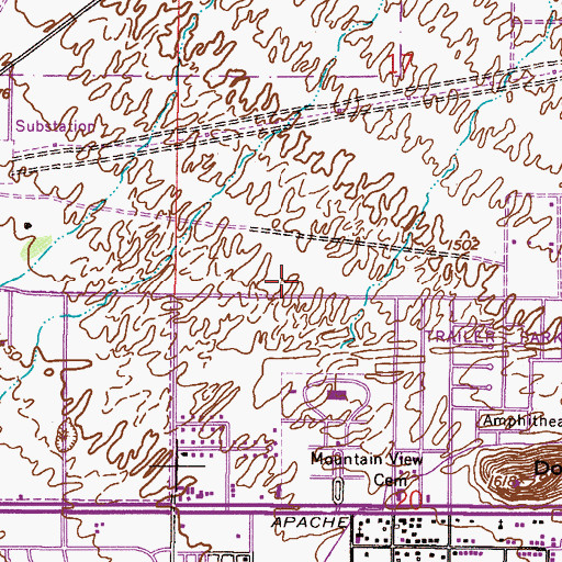 Topographic Map of Mesa Fire Department Station 213, AZ