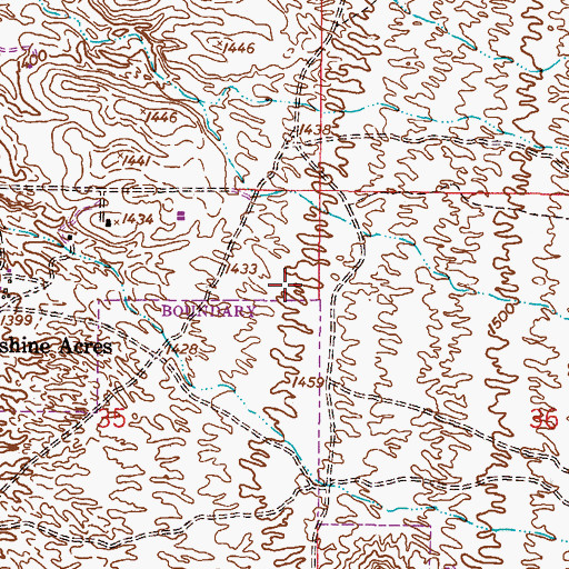 Topographic Map of Mesa Fire Department Station 214, AZ