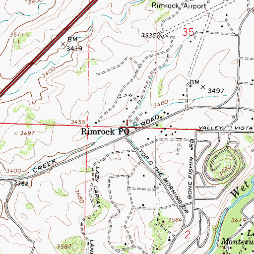 Topographic Map of Montezuma - Rimrock Fire Department, AZ