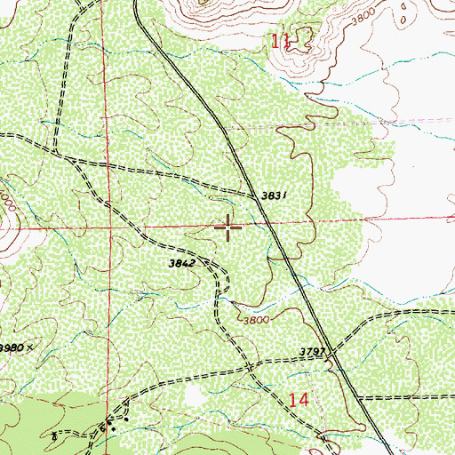 Topographic Map of Northern Arizona Consolidated Fire District Station 33, AZ
