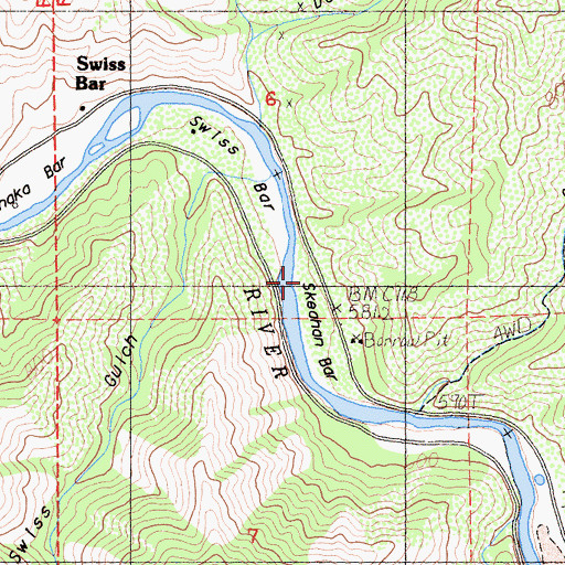 Topographic Map of Skeahan Bar, CA