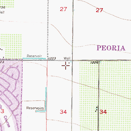 Topographic Map of Peoria Fire Department Station 192, AZ