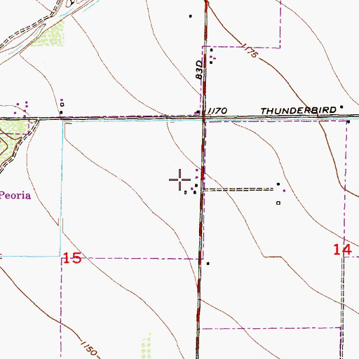 Topographic Map of Peoria Fire Department Station 193, AZ