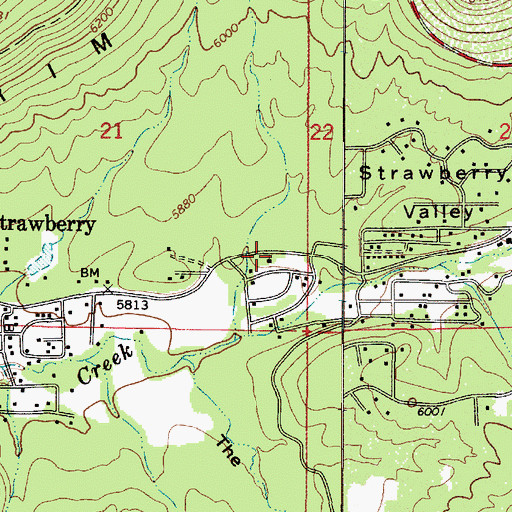 Topographic Map of Pine - Strawberry Fire District Station 42, AZ