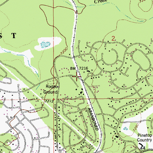 Topographic Map of Pinetop Fire Department Station 12, AZ