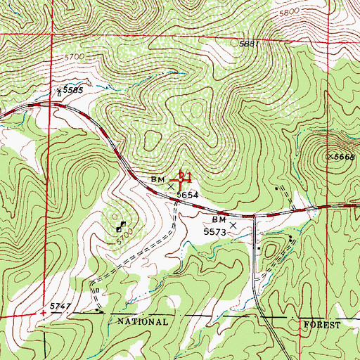 Topographic Map of Prescott Fire Department Station 75, AZ