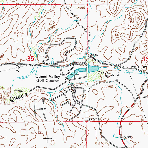 Topographic Map of Queen Valley Fire District, AZ
