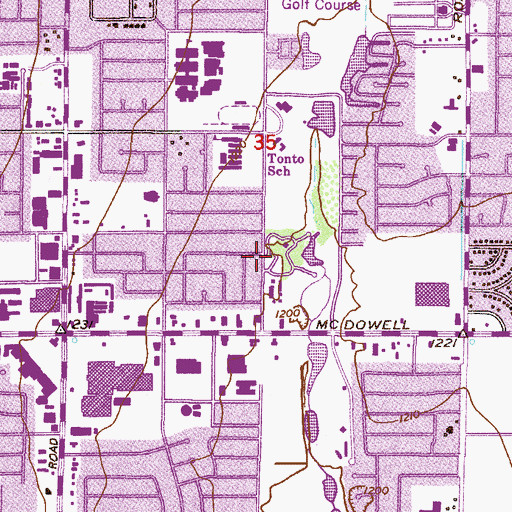 Topographic Map of Scottsdale Fire Department Station 1, AZ