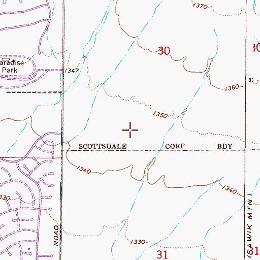Topographic Map of Scottsdale Fire Department Station 4, AZ