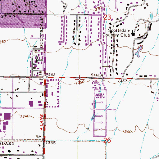 Topographic Map of Scottsdale Fire Department Station 5, AZ
