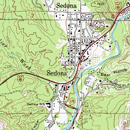 Topographic Map of Sedona Fire District Station 4, AZ