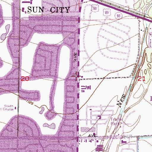 Topographic Map of Sun City Fire District Station 132, AZ