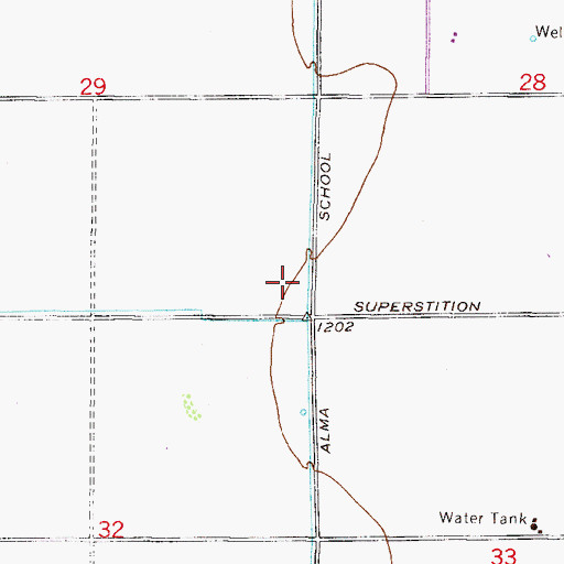Topographic Map of Sun Lakes Fire District Station 2, AZ