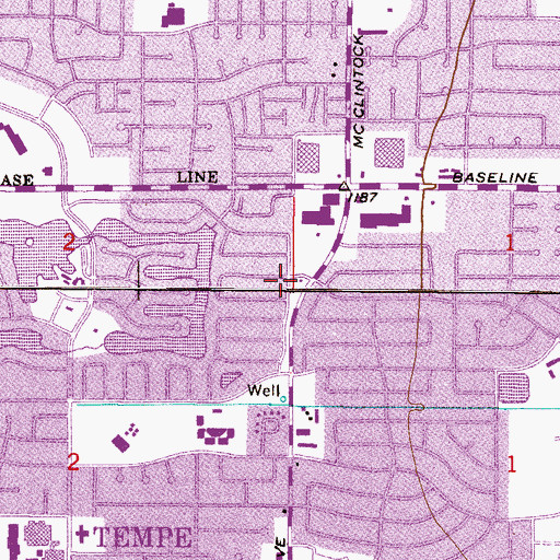 Topographic Map of Tempe Fire Department Station 3, AZ