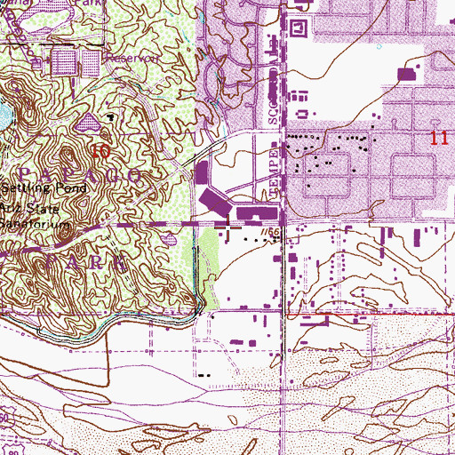 Topographic Map of Tempe Fire Department Station 5, AZ