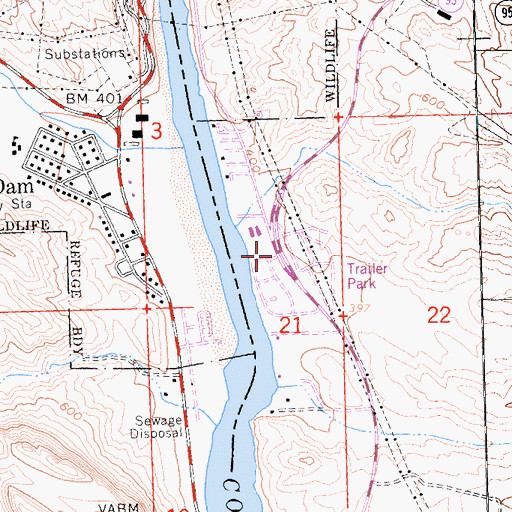 Topographic Map of Buckskin Fire Department Station 211, AZ