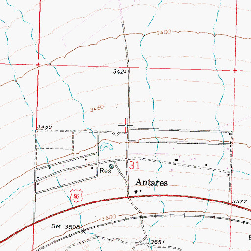 Topographic Map of Northern Arizona Consolidated Fire District Station 36, AZ