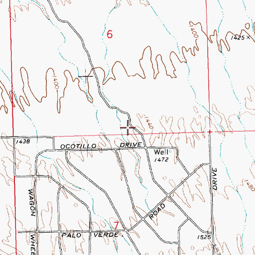 Topographic Map of Desert Hills Fire Department Station 4 Havasu Heights, AZ