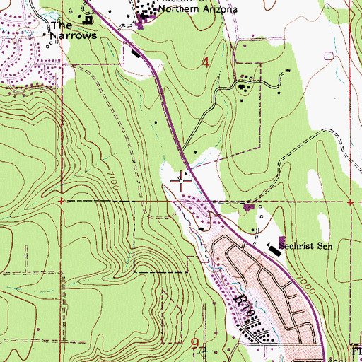 Topographic Map of Flagstaff Fire Department Station 5, AZ