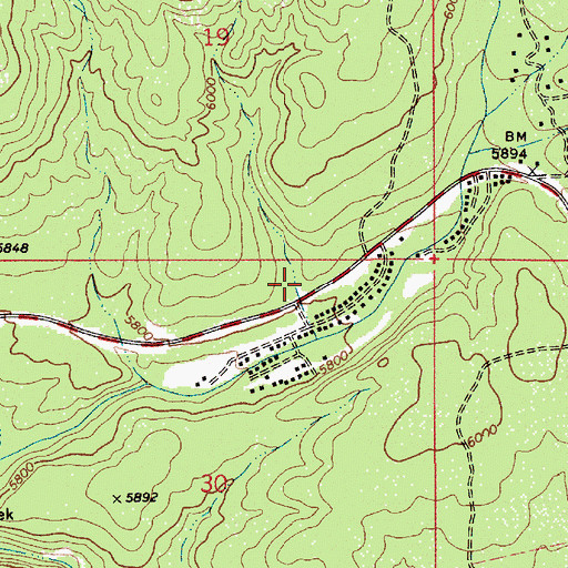 Topographic Map of Christopher Kohl's Fire Department Christopher Creek Station 51, AZ
