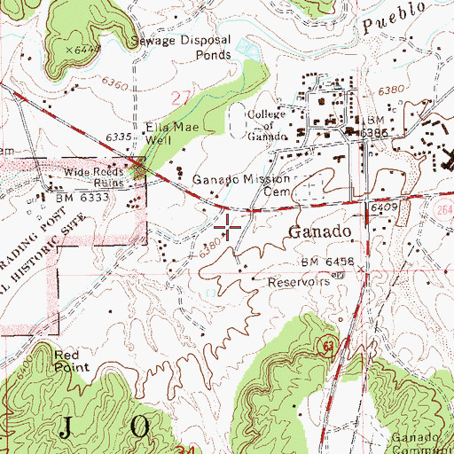 Topographic Map of Ganado Fire Department, AZ