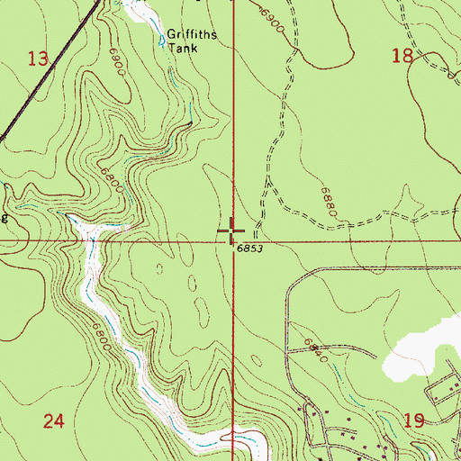 Topographic Map of Highlands Fire District Station 25 Forest Highlands, AZ