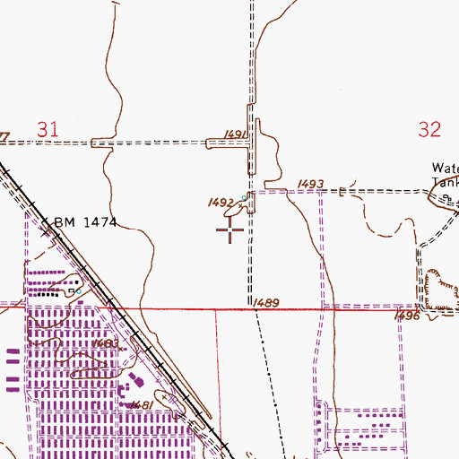Topographic Map of Rural / Metro Fire Department Station 842, AZ