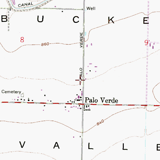 Topographic Map of Buckeye Valley Fire District Station 325, AZ