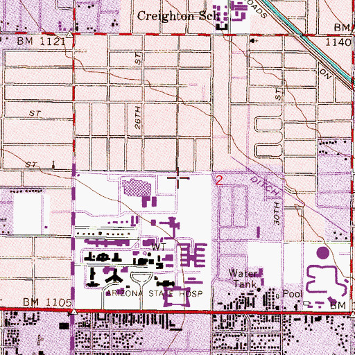 Topographic Map of Phoenix Fire Department Station 11, AZ