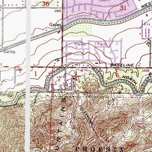 Topographic Map of Phoenix Fire Department Station 32, AZ
