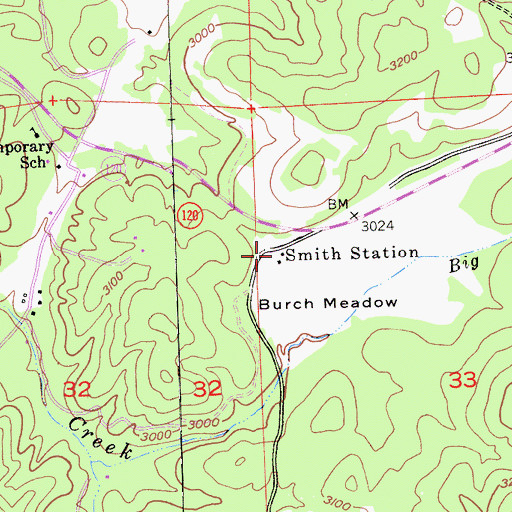 Topographic Map of Smith Station, CA