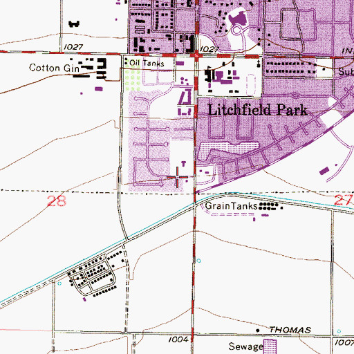 Topographic Map of Rural / Metro Fire Department Station 833, AZ