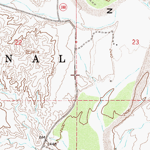 Topographic Map of Tonto Basin Fire District Station 1, AZ