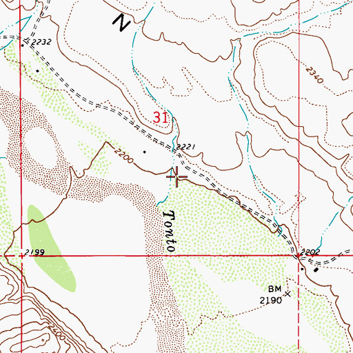 Topographic Map of Tonto Basin Fire District Station 2, AZ