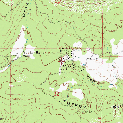Topographic Map of Hellsgate Fire Department Station 23 Meads Ranch, AZ