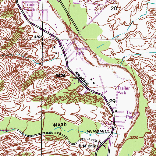 Topographic Map of Tri - City Fire Department Station 22, AZ
