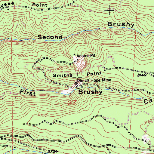 Topographic Map of Smiths Point, CA